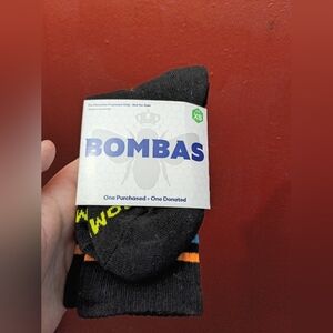 Bombas  Black and Orange Athletic Socks